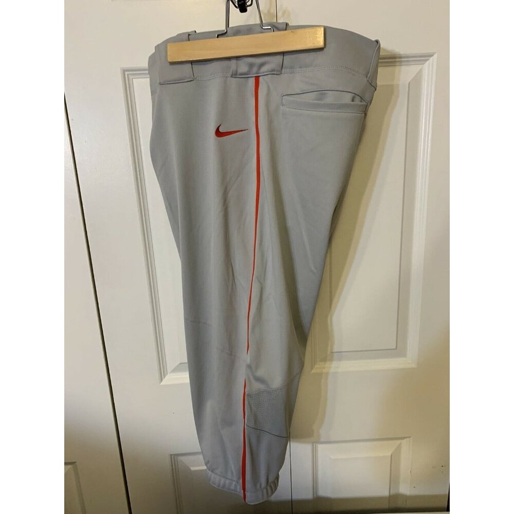 New Nike BSBL Mens Baseball Pants‎ Sz L Gray Red 747225-053 NWT